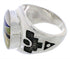 Silver Multicolor Southwestern Inlay Ring Size 8-1/4 TX38710